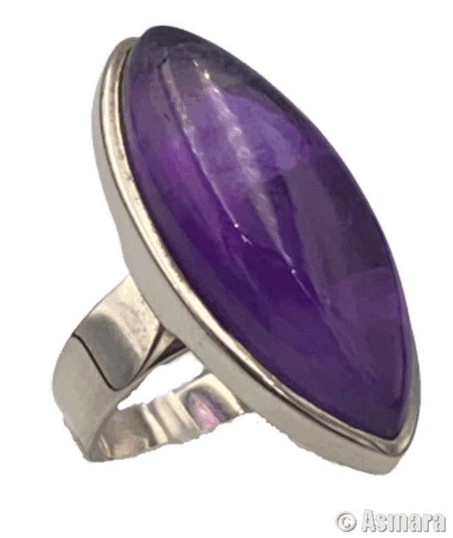 Bague Améthyste ovale pointu argent 925