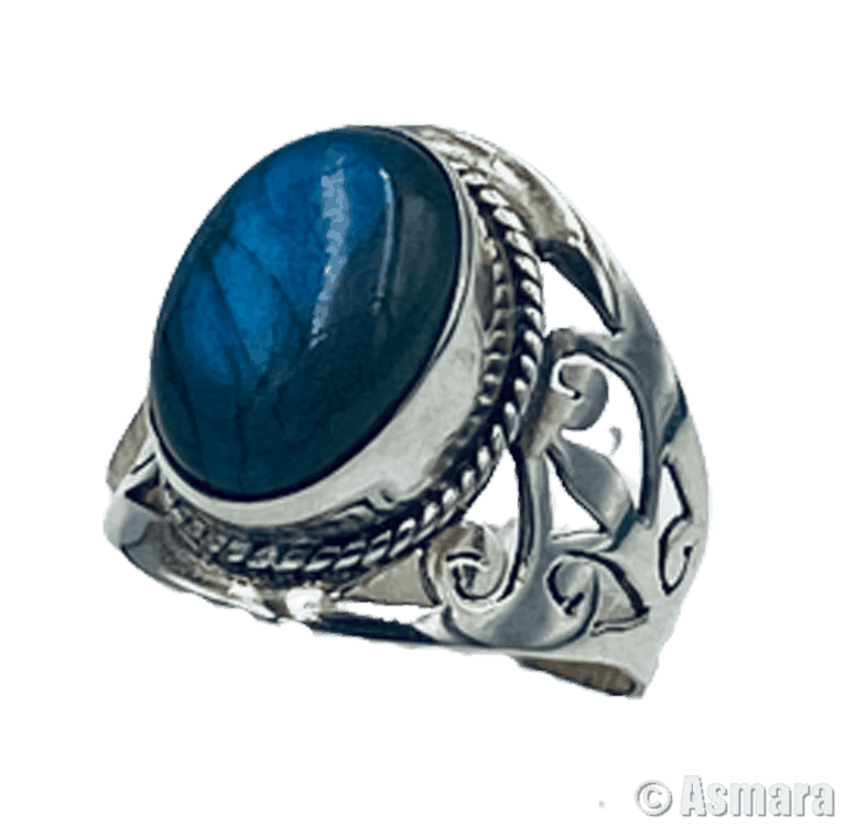 Bague Labradorite ethnique argent 925