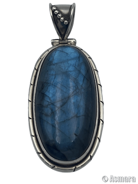 Pendentif Labradorite ovale argent 925