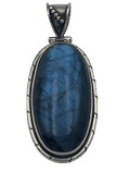 Pendentif Labradorite ovale argent 925